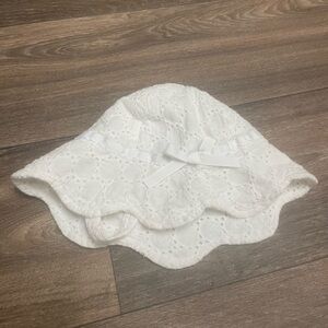 White lace baby hat